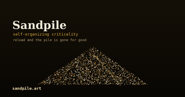 A growing heap of sand grains avalanching, from Sandpile